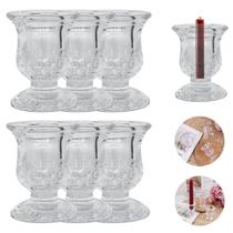 Kit 6 Castiçal de Vidro Porta Vela Enfeite Decoração Atacado