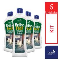Kit 6 Cera Liquida para Piso 750ml Ardosia Brilho Facil
