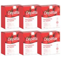 Kit 6 Cera Quente Depilatória Depilação Profissional Morango Depilflax Barra 500g