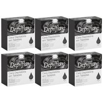 Kit 6 Cera Quente Depilatória Depilação Profissional Negra Depilflax Barra 500g