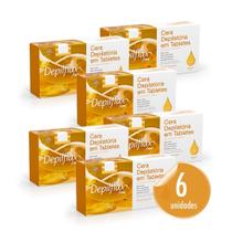 Kit 6 Cera Quente para Depilação em Tabletes Natural Depilatório Depilflax 1kg