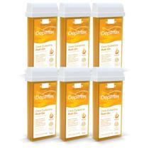 Kit 6 Ceras Roll-on Depilatória Mel Natural Refil Depilflax Kit 6 Ceras Roll-on Depilatória Mel Natural Refil Depilflax