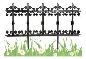 kit 6 Cerquinhas De Plástico Preto Modelo Ferro Fundido