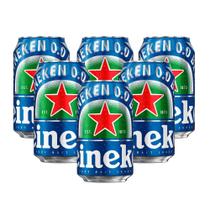 Kit 6 Cerveja Heineken Zero Álcool Lata 350ml