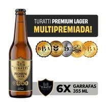 Kit 6 Cervejas Turatti Premium Lager 355ml Puro Malte