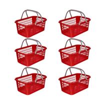 Kit 6 Cesta Cestinha Plástica Supermercado Compras 9L c/ Alça Resistente Leve Mulituso Portátil Kit 6 Cesta Cestinha Plástica Supermercado Compras 9L c/ Alça Resistente Leve Mulituso Portátil
