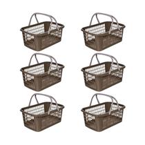Kit 6 Cesta Cestinha Plástica Supermercado Compras 9L c/ Alça Resistente Leve Mulituso Portátil Kit 6 Cesta Cestinha Plástica Supermercado Compras 9L c/ Alça Resistente Leve Mulituso Portátil