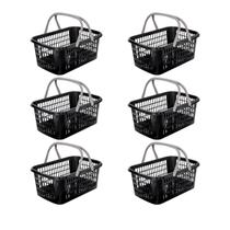 Kit 6 Cesta Cestinha Plástica Supermercado Compras 9L c/ Alça Resistente Leve Mulituso Portátil Kit 6 Cesta Cestinha Plástica Supermercado Compras 9L c/ Alça Resistente Leve Mulituso Portátil