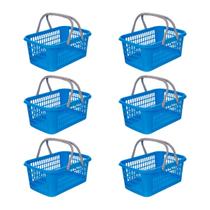 Kit 6 Cesta Cestinha Plástica Supermercado Compras 9L c/ Alça Resistente Leve Mulituso Portátil Kit 6 Cesta Cestinha Plástica Supermercado Compras 9L c/ Alça Resistente Leve Mulituso Portátil