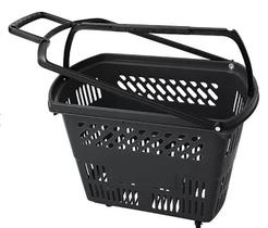 KIT 6 Cestas Cestinhas Carrinho Compras Com Rodas Rodinhas 30Lts