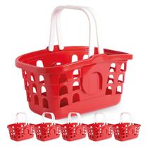 Kit 6 Cestas de Compras Mercado Cestinha Farmácia Vermelha Kit 6 Cestas de Compras Mercado Cestinha Farmácia Vermelha