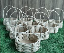 Kit 6 Cestas de Madeira Oval Fibra Sintetica Presente Kit 6 Cestas de Madeira Oval Fibra Sintetica Presente