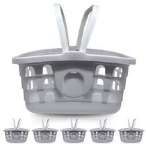 Kit 6 Cestinhas Cinza para Compras com Alça Multiuso