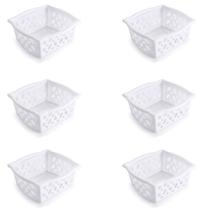 Kit 6 Cestinhos Empilháveis Multiuso Organizador Branco G