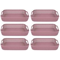 Kit 6 Cesto Caixa Organizadora Grande Multiuso Retangular Casa Cozinha Banheiro Armario Gaveta Lavanderia Kit 6 Cesto Caixa Organizadora Grande Multiuso Retangular Casa Cozinha Banheiro Armario Gaveta Lavanderia