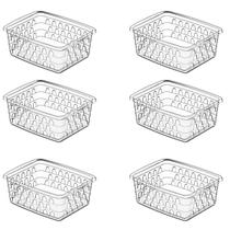 Kit 6 Cesto Caixa Organizadora Multiuso Pequeno Transparente