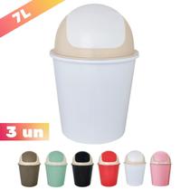 Kit 6 Cesto De Lixo Lixeira c/ Tampa Basculante 7L de 37cm