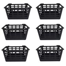 Kit 6 Cesto Multiuso Atenas Pequeno 25x15,5x29,5 Preto