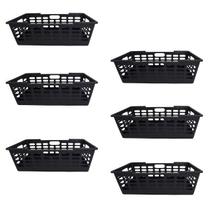 Kit 6 Cesto Multiuso Grande Atenas Preto 29x15x51Cm 25463 Kit 6 Cesto Multiuso Grande Atenas Preto 29x15x51Cm 25463