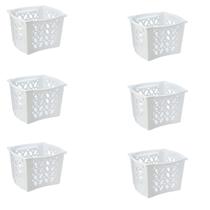Kit 6 Cesto Organizador Decorativo Multiuso Empilhável 9L M Kit 6 Cesto Organizador Decorativo Multiuso Empilhável 9L M