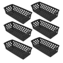 Kit 6 Cesto Organizador Extra Comprido 37x16,5 Geladeira Gaveta Modular Rosa Preto Branco Transparente Kit 6 Cesto Organizador Extra Comprido 37x16,5 Geladeira Gaveta Modular Rosa Preto Branco Transparente