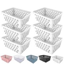 Kit 6 Cesto Organizador Multiuso Decorativo 29x20 cm Retangular Alto
