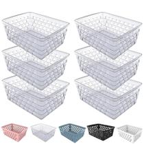Kit 6 Cesto Organizador Multiuso Decorativo 29x20 cm Retangular Alto