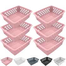 Kit 6 Cesto Organizador Multiuso Decorativo Grande 25x20 cm