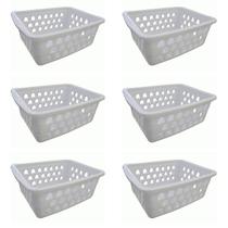 Kit 6 Cesto Organizador Multiuso Médio Branco 0593 Uninjet Kit 6 Cesto Organizador Multiuso Médio Branco 0593 Uninjet
