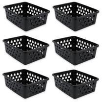 Kit 6 Cesto Organizador Multiuso Médio Preto