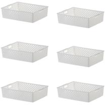 Kit 6 Cesto Organizador Multiuso Quadratta 27x21x8 Cm