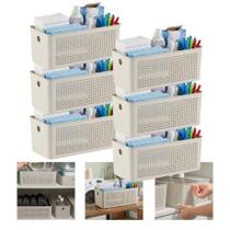 Kit 6 Cesto Organizador Para Lavanderia 3l Multiuso Bege Flow Ou Kit 6 Cesto Organizador Para Lavanderia 3l Multiuso Bege Flow Ou