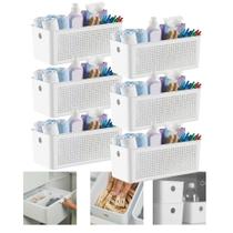 Kit 6 Cesto Organizador Para Lavanderia 6,6l Multiuso Branco Flow Kit 6 Cesto Organizador Para Lavanderia 6,6l Multiuso Branco Flow