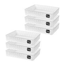 Kit 6 Cesto Organizador Rattan Multiuso Armário Gaveta Lavanderia G (34x25) Kit 6 Cesto Organizador Rattan Multiuso Armário Gaveta Lavanderia G (34x25)