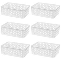 Kit 6 Cesto Organizador Rattan Multiuso Armário Gaveta Lavanderia P (19x13)