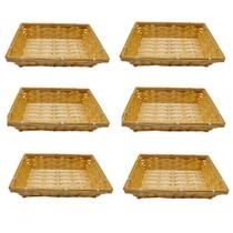 KIT 6 Cesto Palha Edges RT Brown 1PC 32x24x7cm