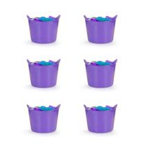 Kit 6 Cestos Balde Flexível C/Alça 15L Roxo -Fersil Kit 6 Cestos Balde Flexível C/Alça 15L Roxo -Fersil