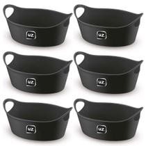 Kit 6 Cestos Batata Frita Preto 28x12cm Restaurantes Bares Lancherias Plus M Uz Utilidades