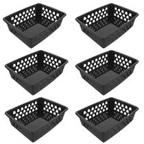 Kit 6 Cestos Caixa Organizadora Multiuso Quadrada GG 37x29x9