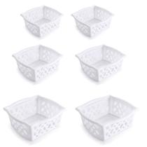 Kit 6 Cestos Cestinhos Empilhável Multiuso Organizador P M G