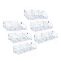 KIT - 6 Cestos com divisórias Branco New Plus - Sa Gondolas KIT - 6 Cestos com divisórias Branco New Plus - Sa Gondolas