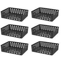 Kit 6 Cestos Empilhável Organizadores Design Médio 24,2x19 Moderno Versátil Lavanderia Multiuso Kit 6 Cestos Empilhável Organizadores Design Médio 24,2x19 Moderno Versátil Lavanderia Multiuso