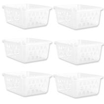 Kit 6 Cestos Multiuso Organizador P Transparente 16x12x6Cm