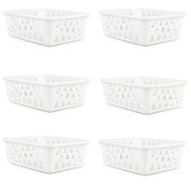 Kit 6 Cestos Multiuso Organizador Pequeno Branco 16x12x6Cm Kit 6 Cestos Multiuso Organizador Pequeno Branco 16x12x6Cm