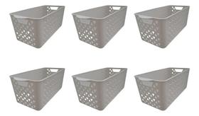 Kit 6 Cestos Organizador Armário Gaveta Lavanderia Cozinha Kit 6 Cestos Organizador Armário Gaveta Lavanderia Cozinha