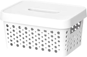 KIT 6 Cestos Organizador c/ Tampa Trama Rattan 2L Usual