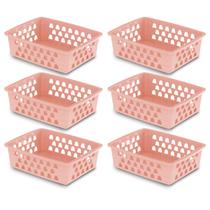 Kit 6 Cestos Organizador Multiuso Empilhável Gaveta 20x15x6 Organizador de Geladeira Transparente