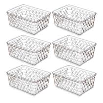 Kit 6 Cestos Organizador Multiuso Gaveta Extra Grande Armário Lavanderia GG (29x20)