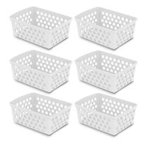 Kit 6 Cestos Organizador Multiuso Gaveta Extra Grande Armário Lavanderia GG (29x20)