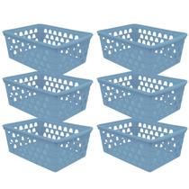 Kit 6 Cestos Organizador Multiuso Gaveta Extra Grande Armário Lavanderia GG (29x20)